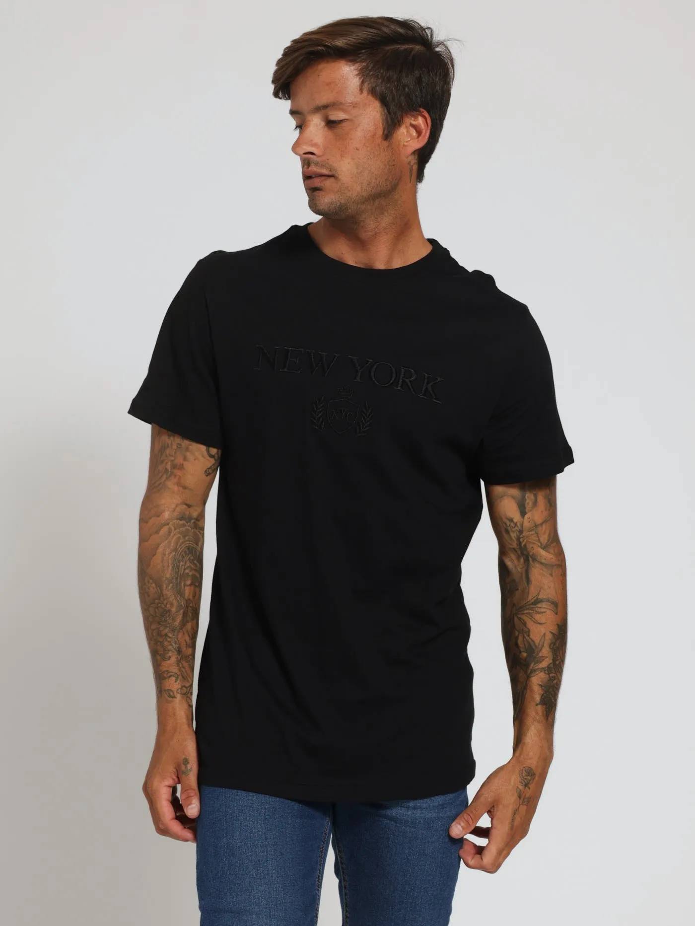 Embroidery NY Tee - Black sold by Edgars