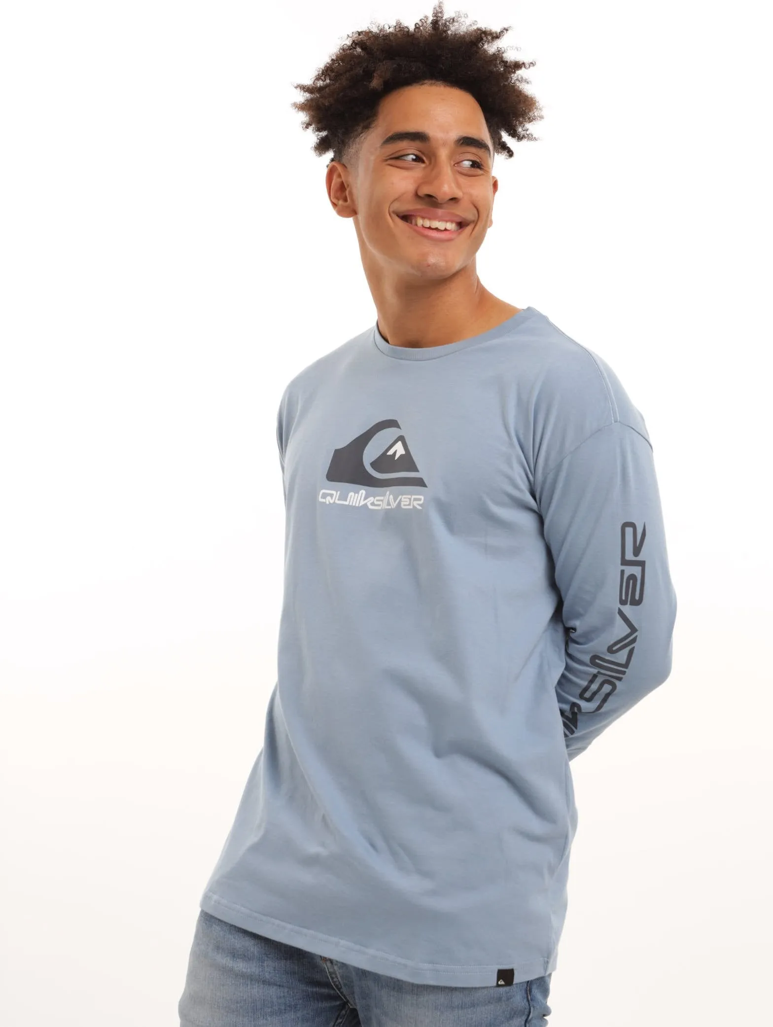 Men's Omni Logo Long Sleeve Tee - Faded Denim sold by Edgars
