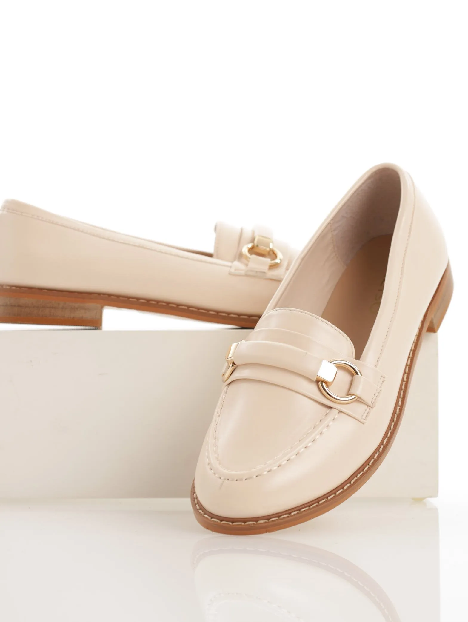 Ladies Covered Metal Bar Loafer - Beige sold by Edgars