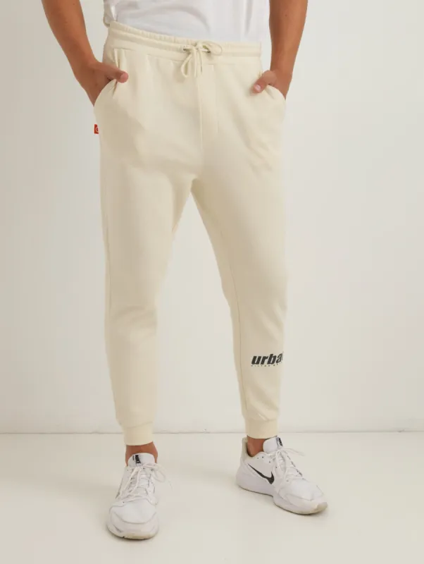 Men's Leg Logo Track Pant - Cream sold by Edgars
