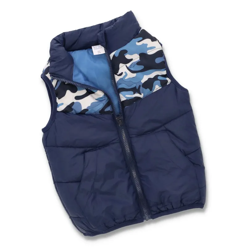 Pre-Boys Sleeveless Puffer Jacket - Navy sold by Edgars