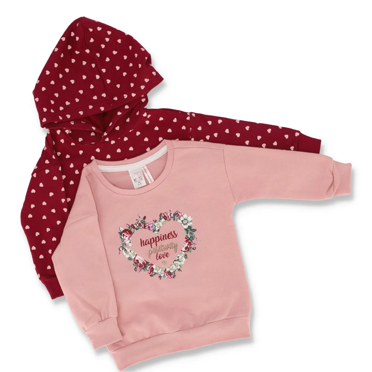 Pre-Girls Hearts Fleece Top Pack - Berry sold by Edgars
