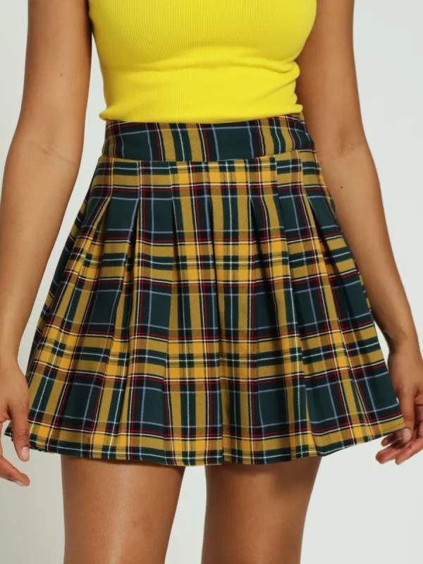Check Pleated Skirt - Bottle sold by Edgars