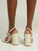Block Heel With Ankle Buckle Strap - Beige sold by Edgars