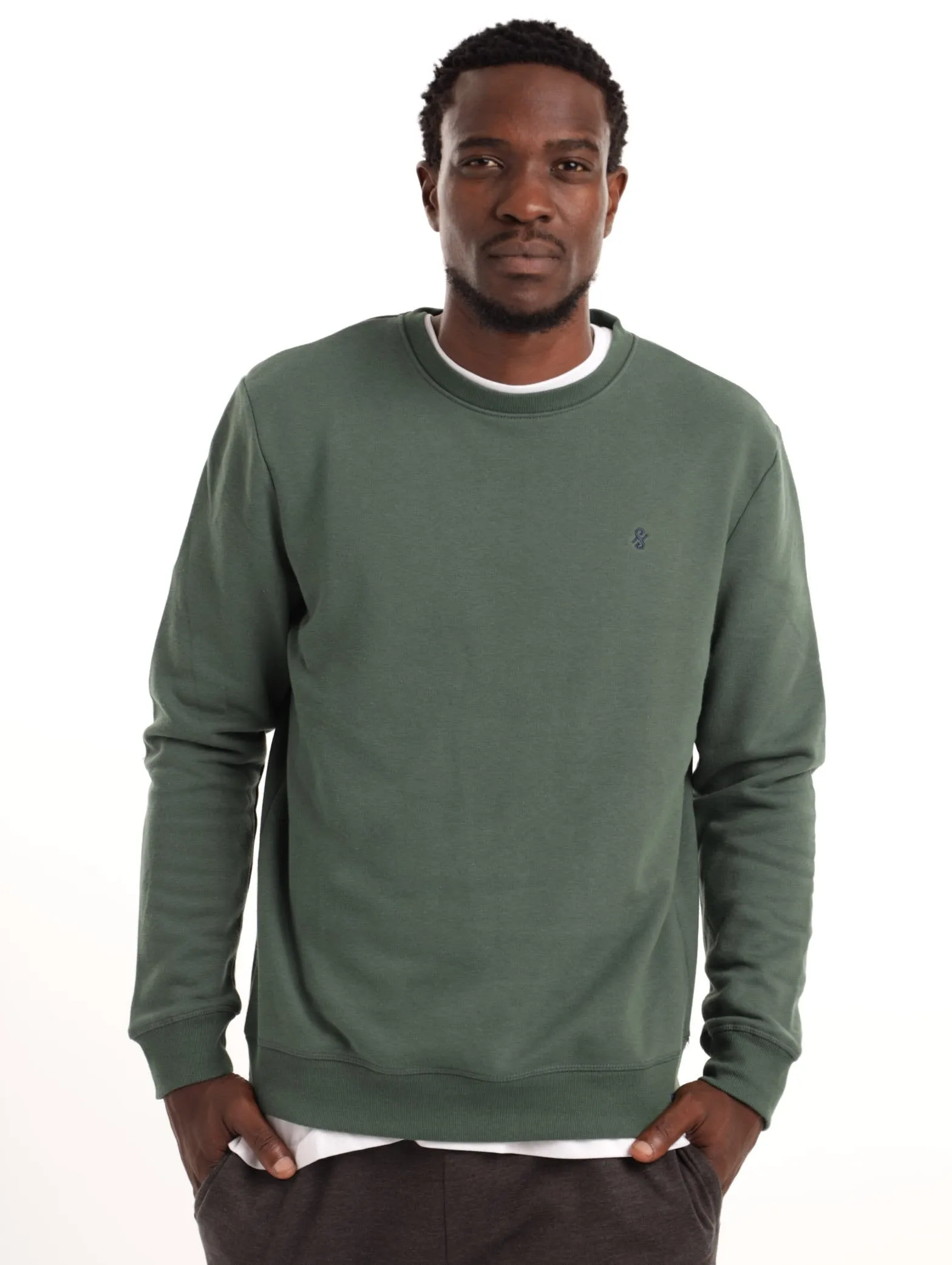 Men's Basic Crew Top - Olive sold by Edgars