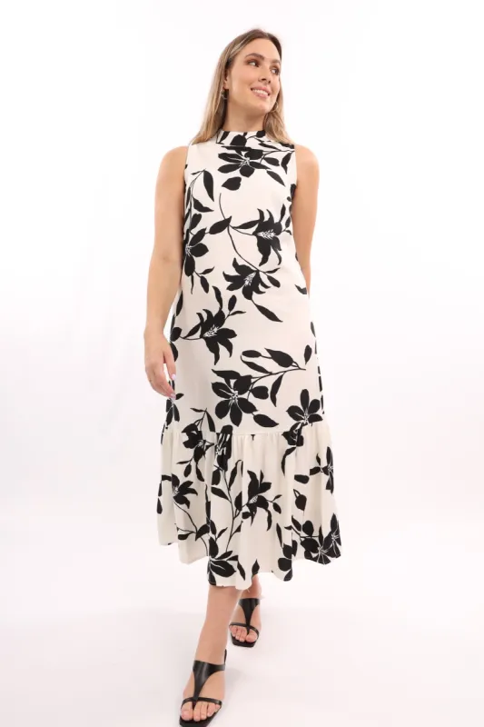 Ladies Turtle Neck Monoprint Maxi Dress sold by Edgars