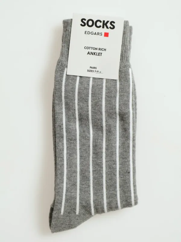 1 Pack Single Anklet Socksc - Grey/White sold by Edgars