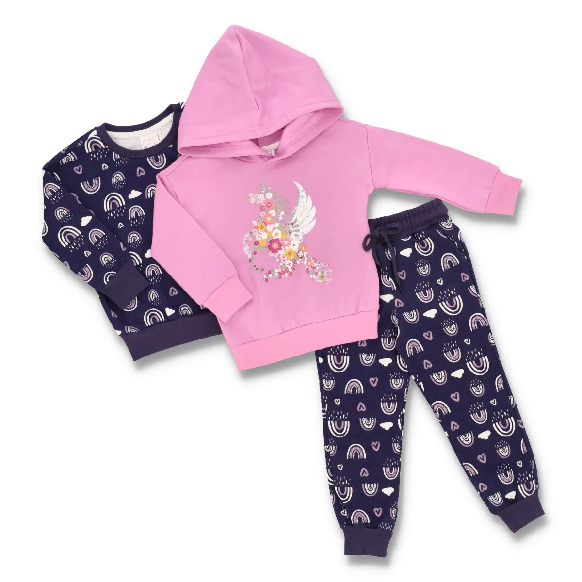 Pre-Girls Rainbow Fleece Top - Lilac sold by Edgars