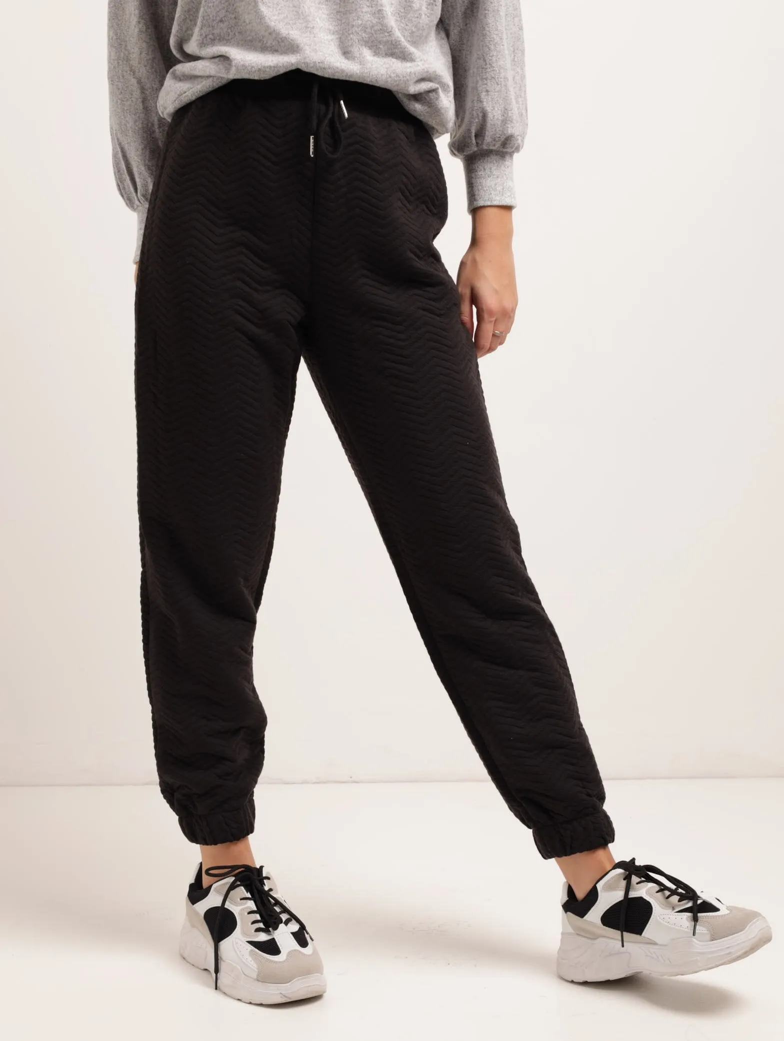 Ladies Jacquard Jogger - Black sold by Edgars