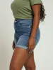 Roll Hem Mid Thigh Classic Denim Shorts - Medium Wash sold by Edgars