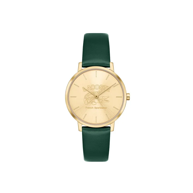 Crocorigin Ip Gold Case Watch With Gold Dial And Green Leather Strap sold by Edgars