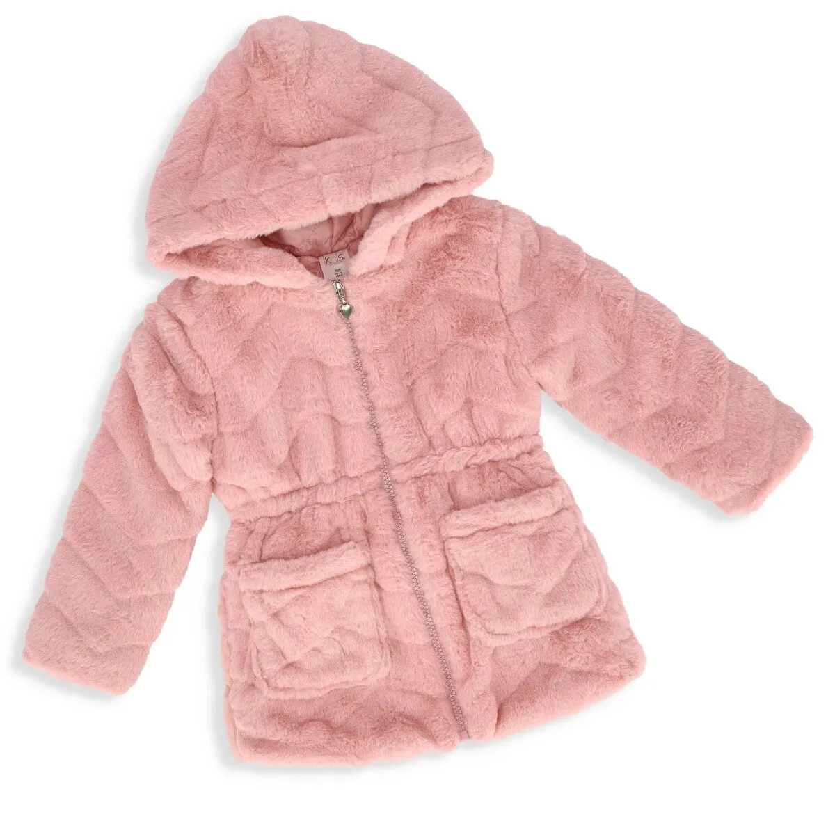 Pre-Girls Fur Long Length Jacket - Pink sold by Edgars
