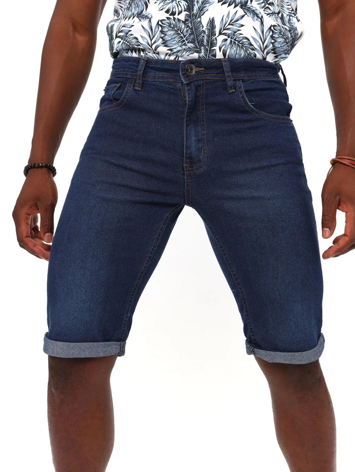Men's 5 Pocket Turnup Short - Ink sold by Edgars