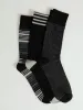 3 Pack Fashion Anklet Socks - Grey/Black sold by Edgars