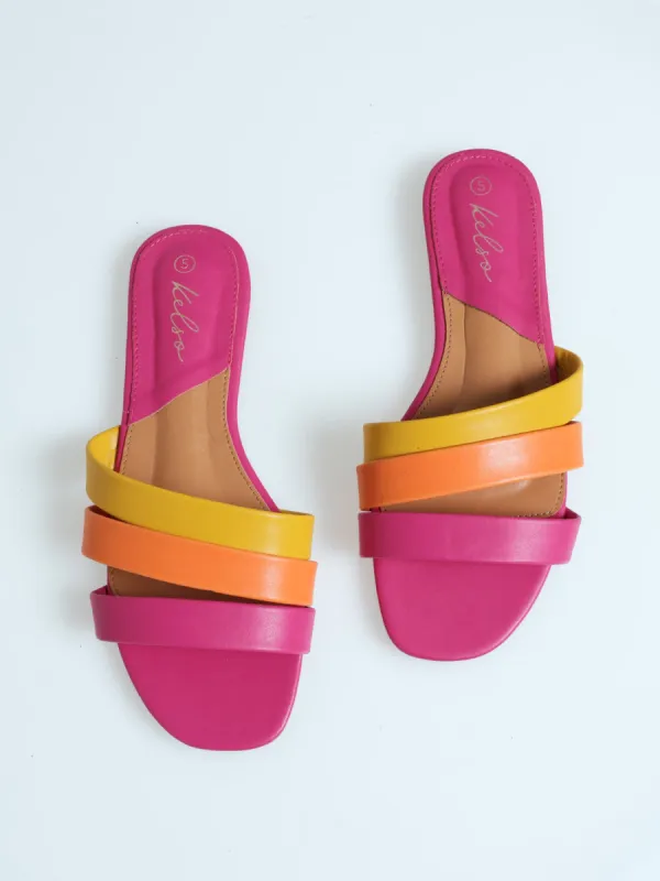 Diagonal Triple Strap Mule Sandal sold by Edgars 