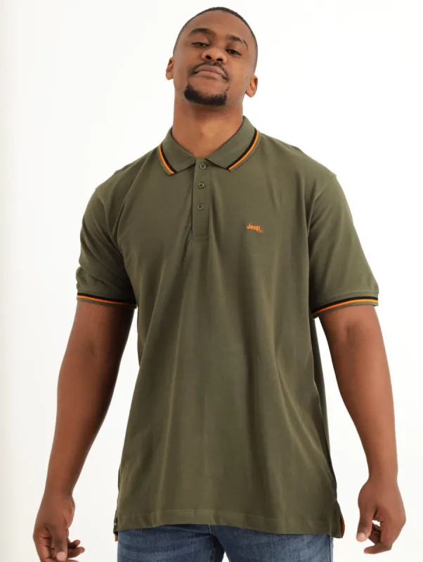 Men's Tipped Plain Golfer - Fatigue sold by Edgars