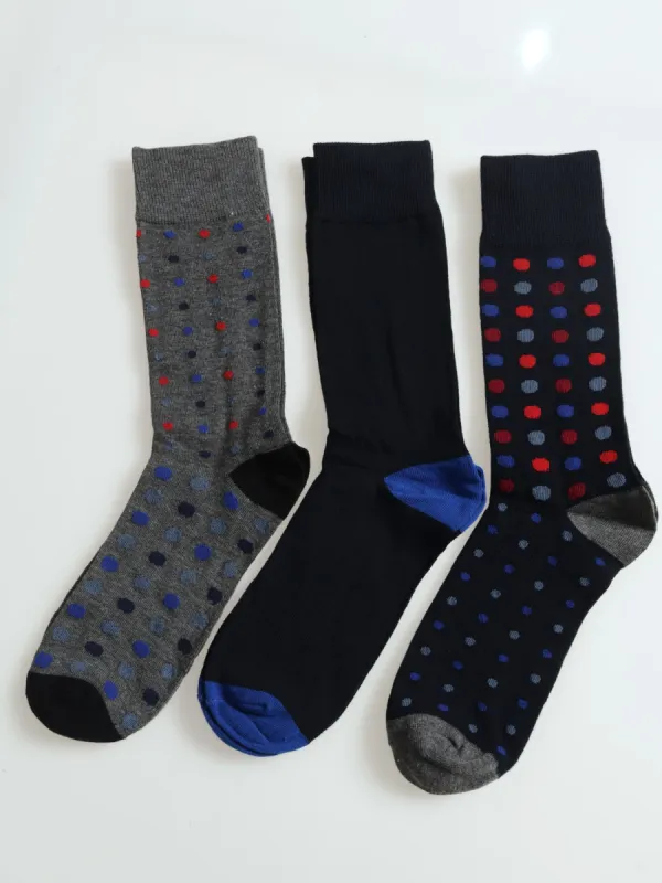 3 Pack Fashion Anklet Socks - Navy/Grey/Blue sold by Edgars