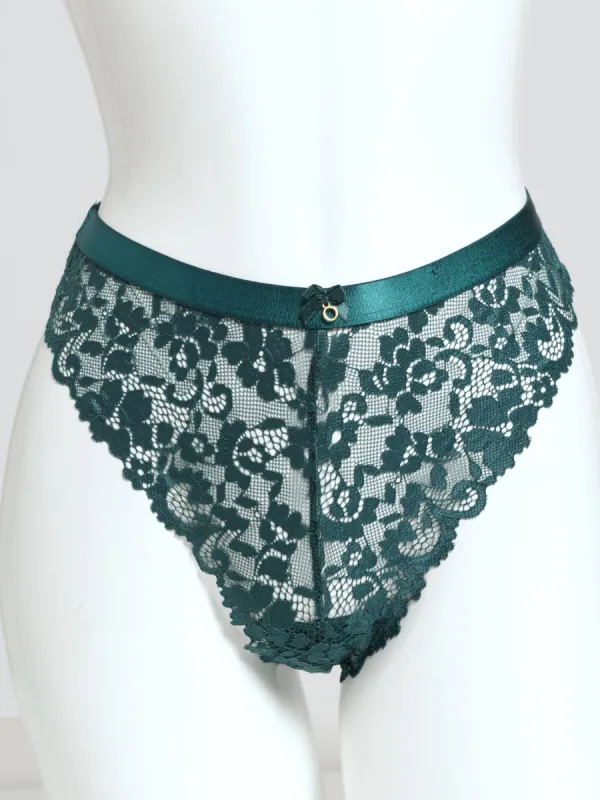 Shimmer Full Lace Thong -  Teal sold by Edgars