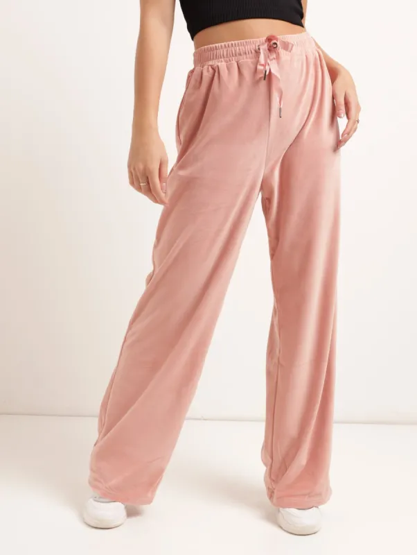Ladies Velour Wideleg - Old Rose sold by Edgars