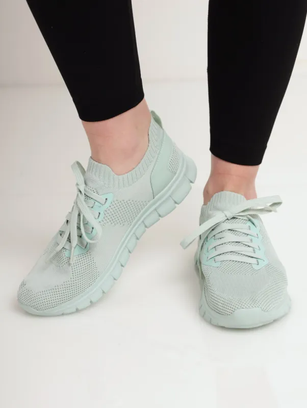 Ladies Knitted Sneaker - Sage sold by Edgars
