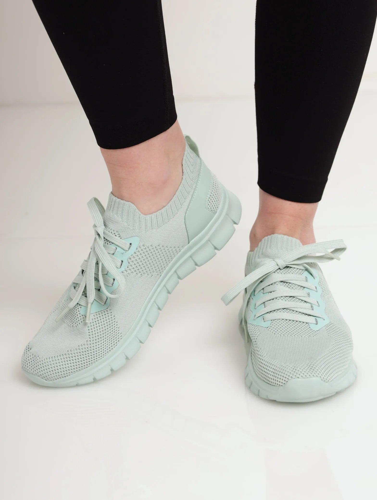 Ladies Knitted Sneaker - Sage sold by Edgars