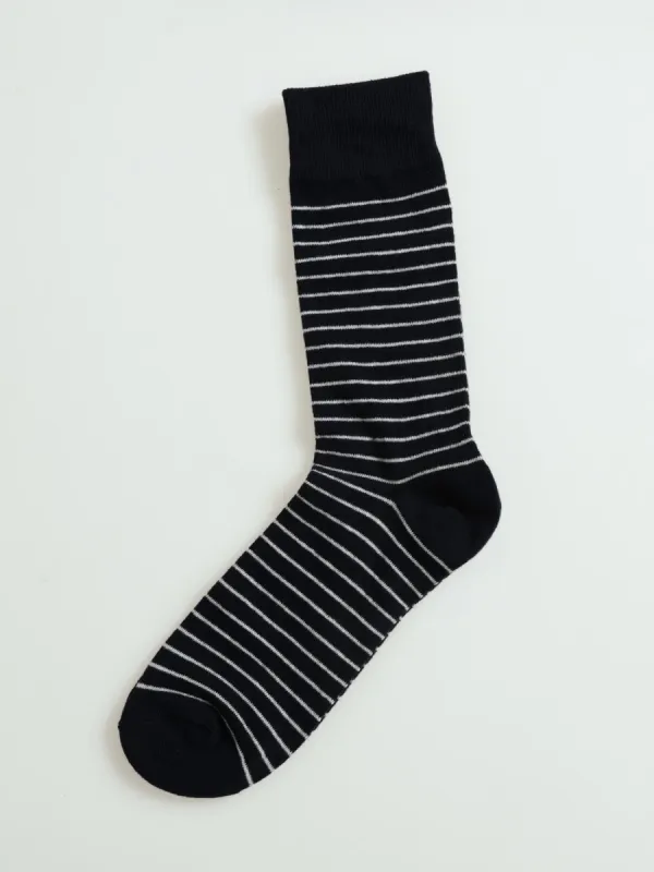 Stripe Fashion Single Socks - Navy sold by Edgars