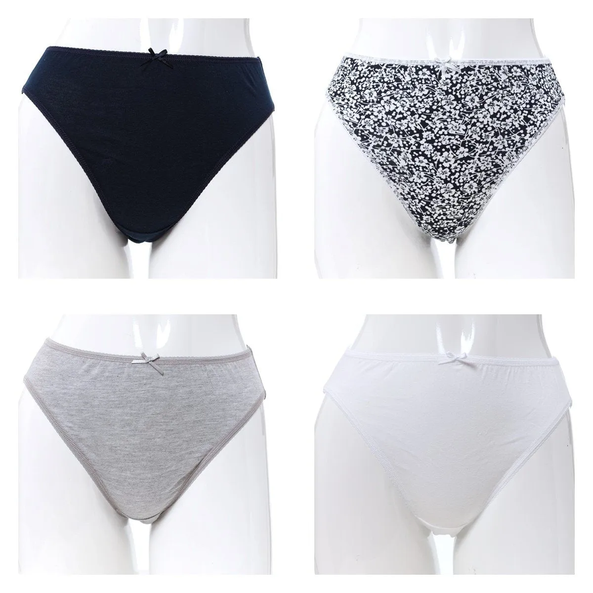 Ladies 5 Pack Cotton Hi-Cut Pany - Navy sold by Edgars