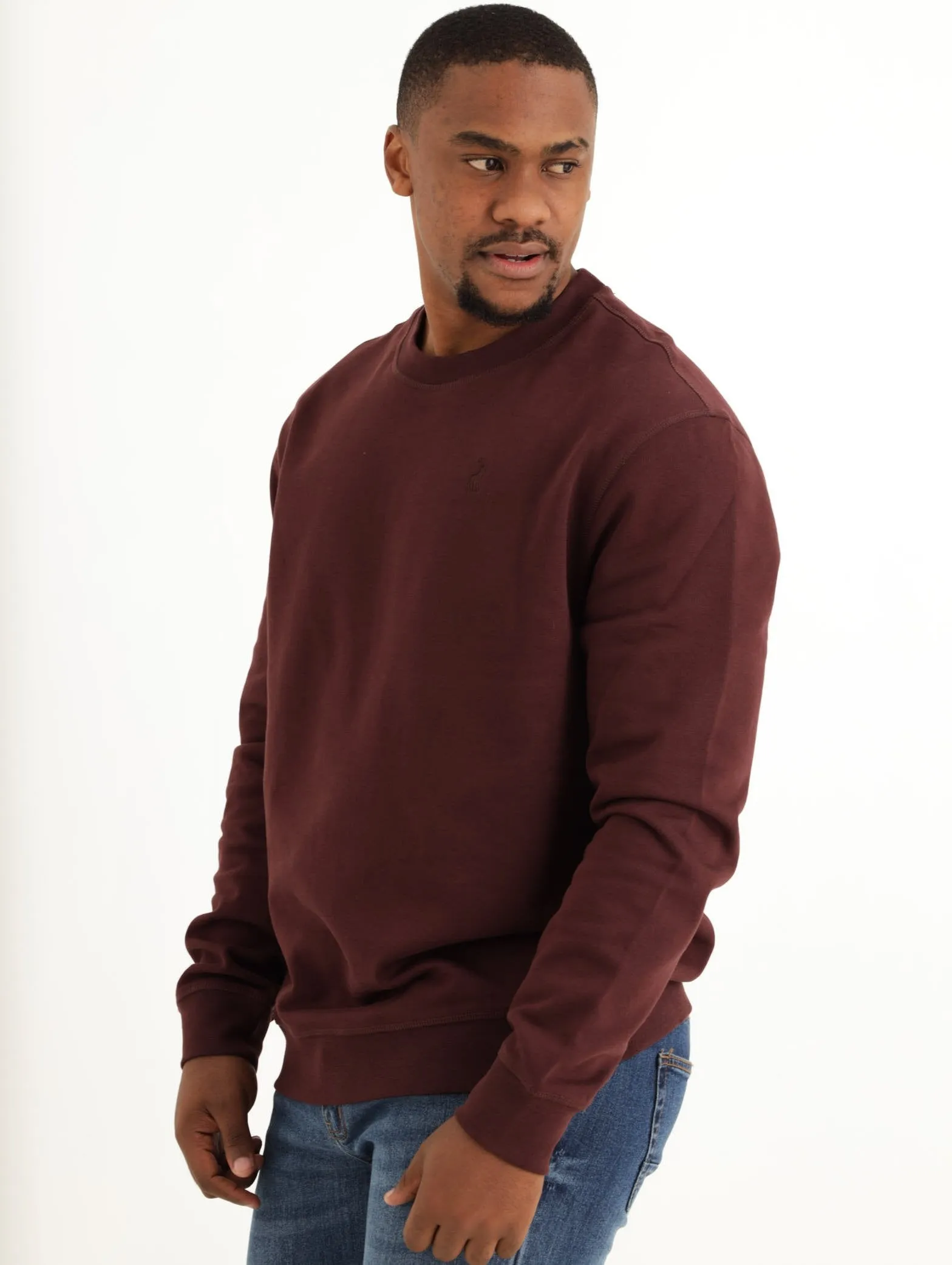 Men's Crest Fleece Sweattop - Burgundy sold by Edgars