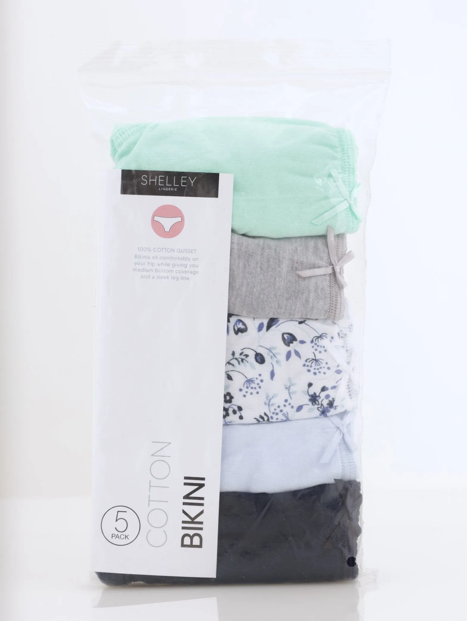 Ladies 5 Pack Cotton Bikini Panty - Blue sold by Edgars