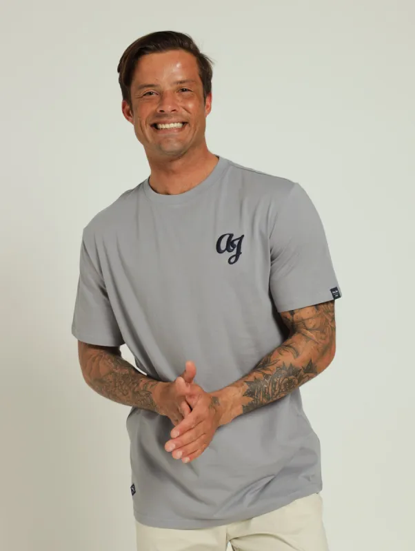 Basic Embroidered Tee - Grey sold by Edgars
