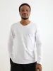 Men's 1 Pack Long Sleeve V Neck Tshirt - White sold by Edgars