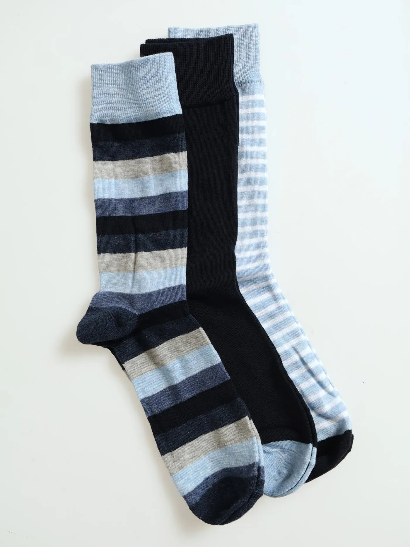 3 Pack Fashion Anklet Socks - Navy /Light Blue sold by Edgars