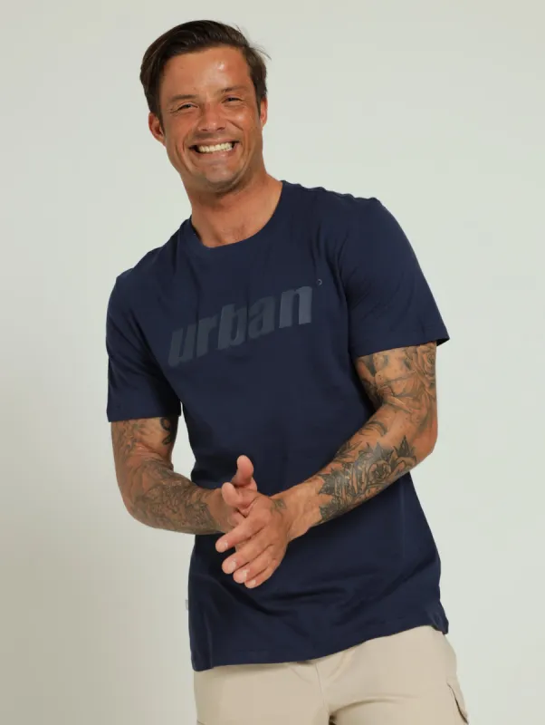 Large Center Logo Tee - Navy sold by Edgars 