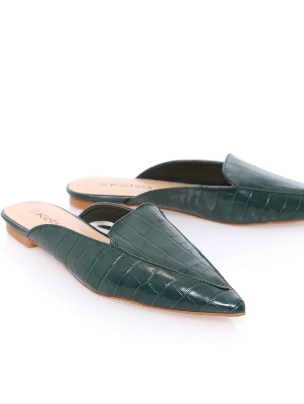 Ladies Slip-On Pointed Open Back Loafer - Bottle sold by Edgars