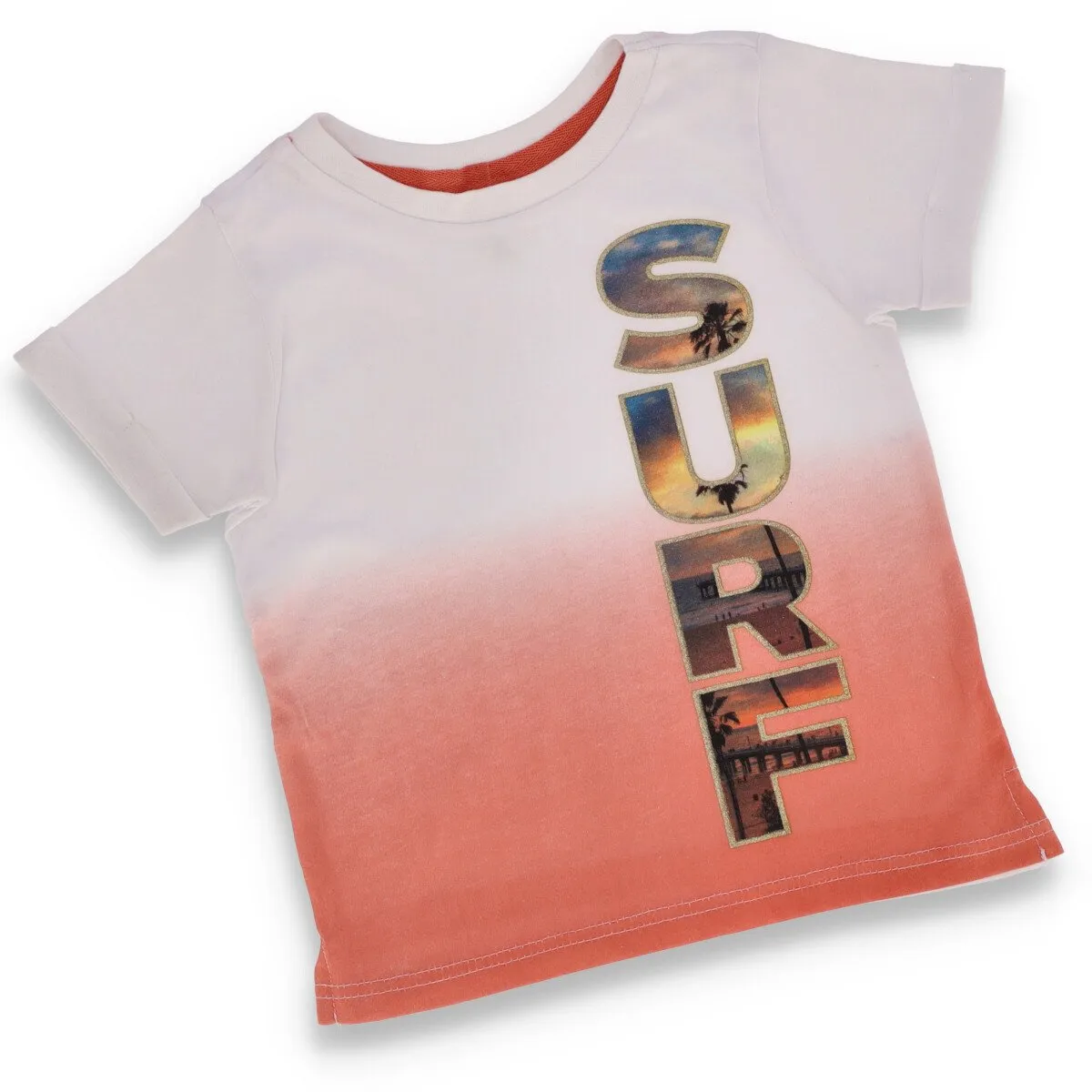 Pre- Boys Fashion Surf Foil Tee - Coral sold by Edgars