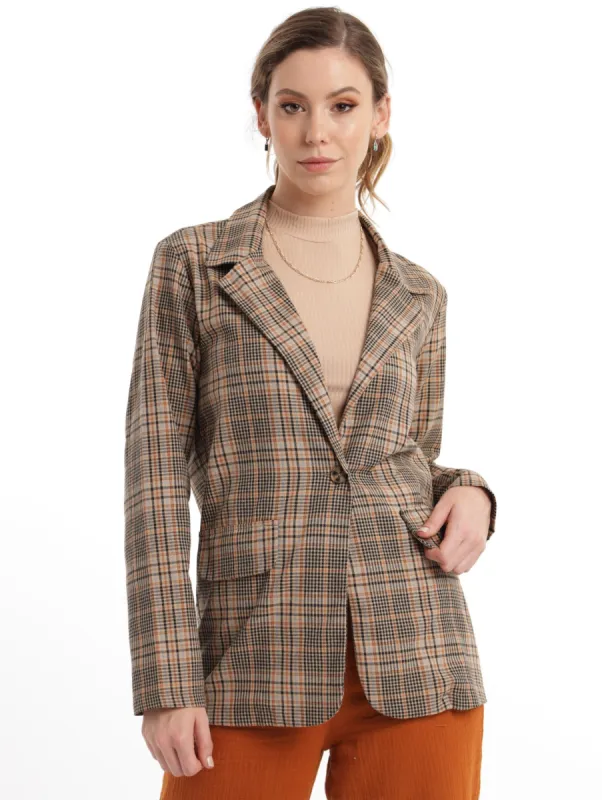 Ladies Oversized Blazer- Set - Check sold by Edgars