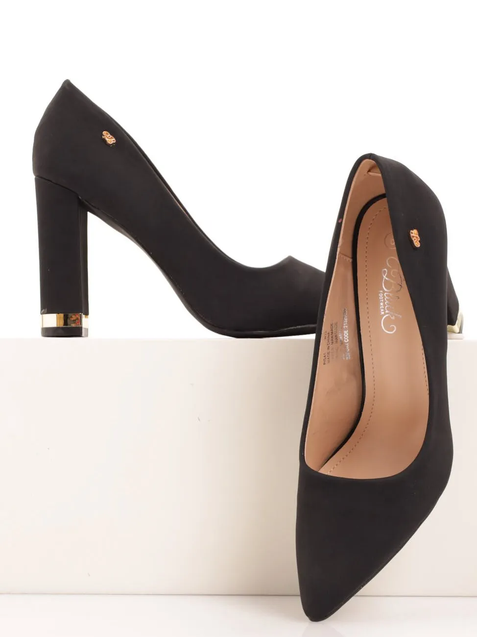 Ladies Block Heel Court Shoe - Black sold by Edgars