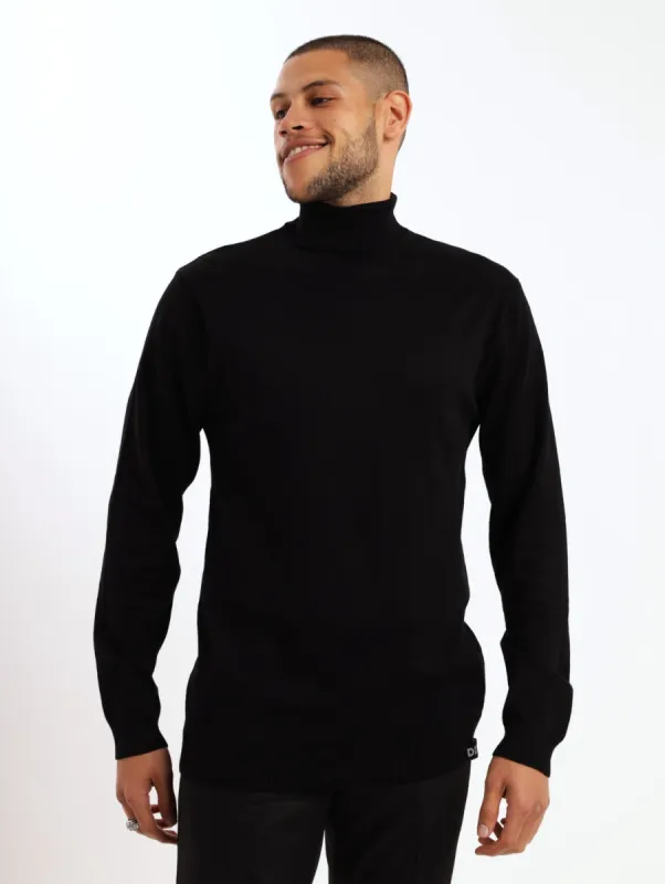 Men's Lightweight Poloneck Top - Black sold by Edgars