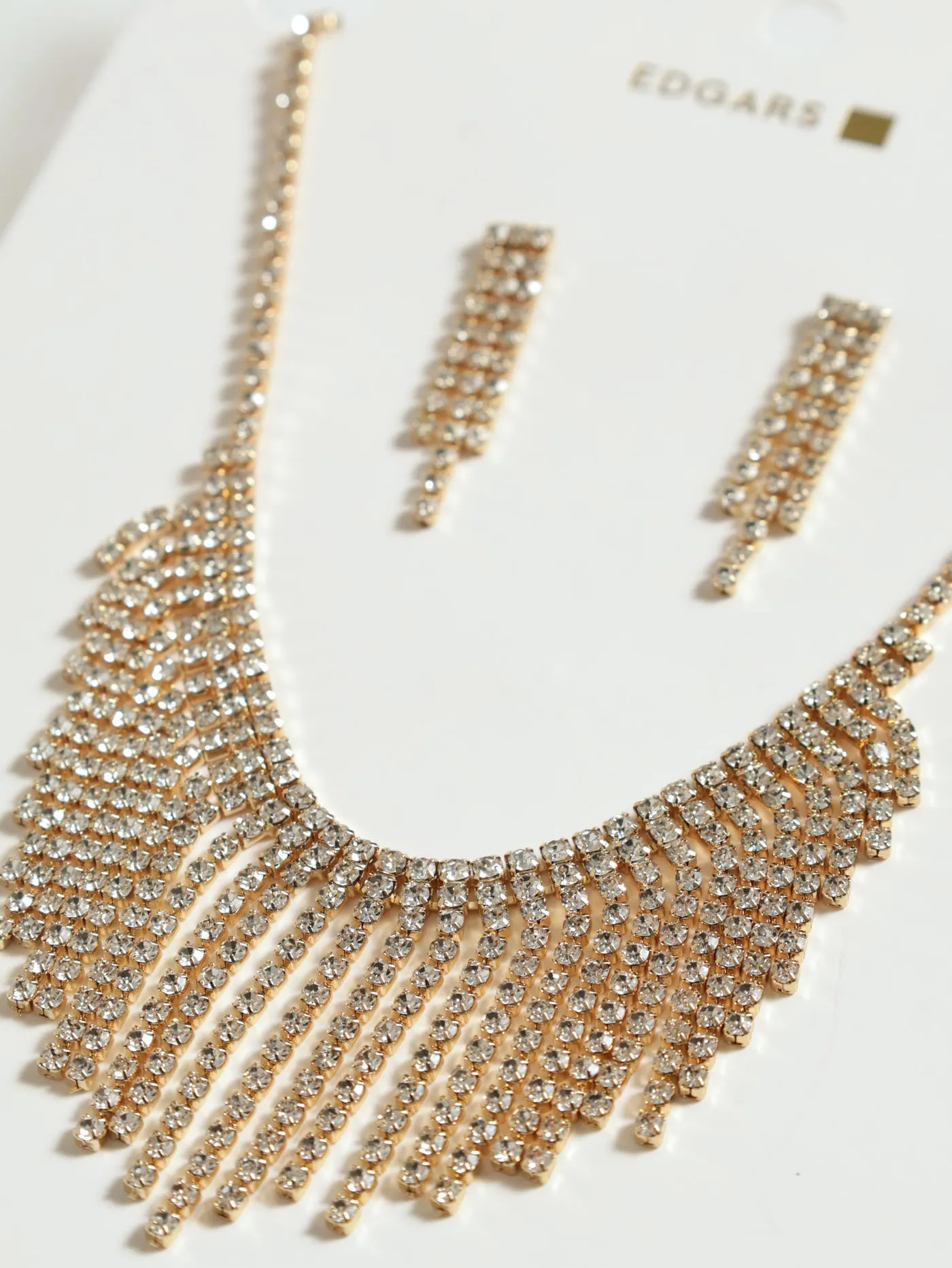 2 Pack Jewelled Tassel Earring & Necklace - Gold sold by Edgars product image thumbnail 2