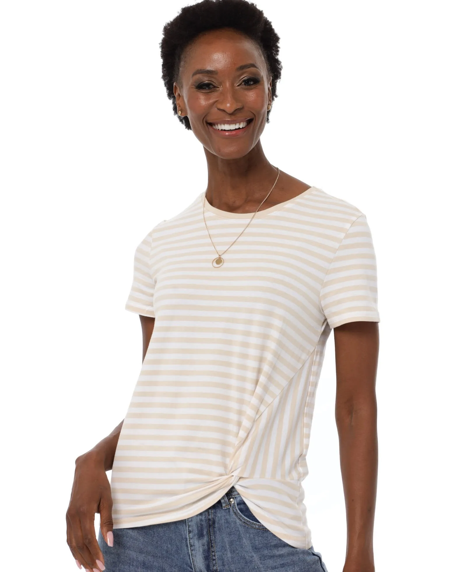Ladies Twist Knot Tee sold by Edgars