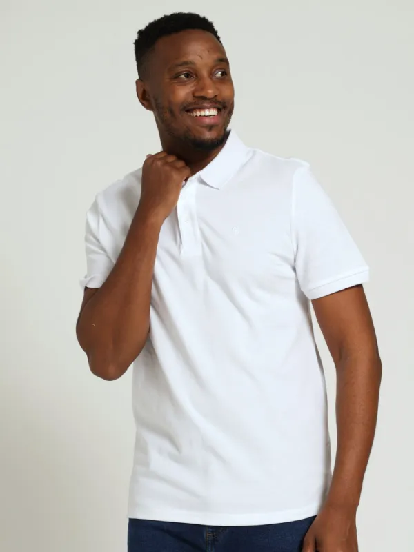Basic Regular Fit Golfer - White sold by Edgars