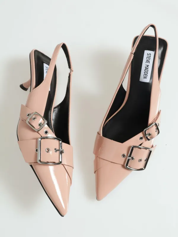 Stepback Slingback Buckle Detal Kitten Heel - Blush sold by Edgars