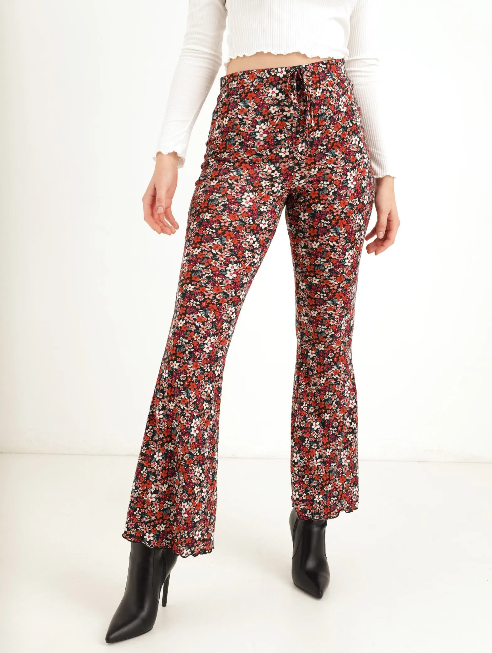 Ladies Floral Flare Legging - Black sold by Edgars