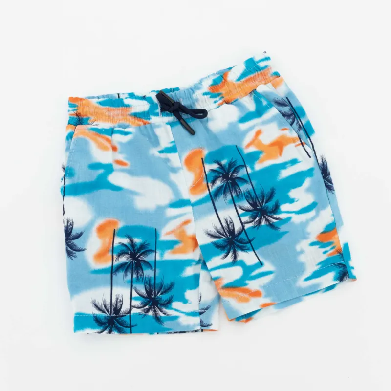Pre-Boys Short Palm Tree - Blue sold by Edgars