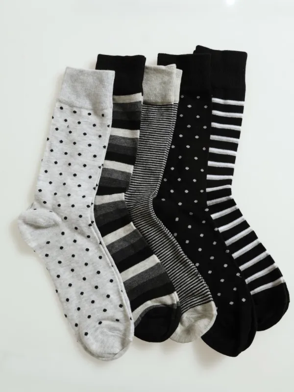 5 Pack Fashion Anklet Socks - Black/Grey sold by Edgars