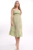 Ladies Shirred Waist Frill Hem Midi Dress - Sage sold by Edgars