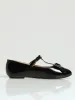 Girls Patent T-Bar Pump - Black sold by Edgars
