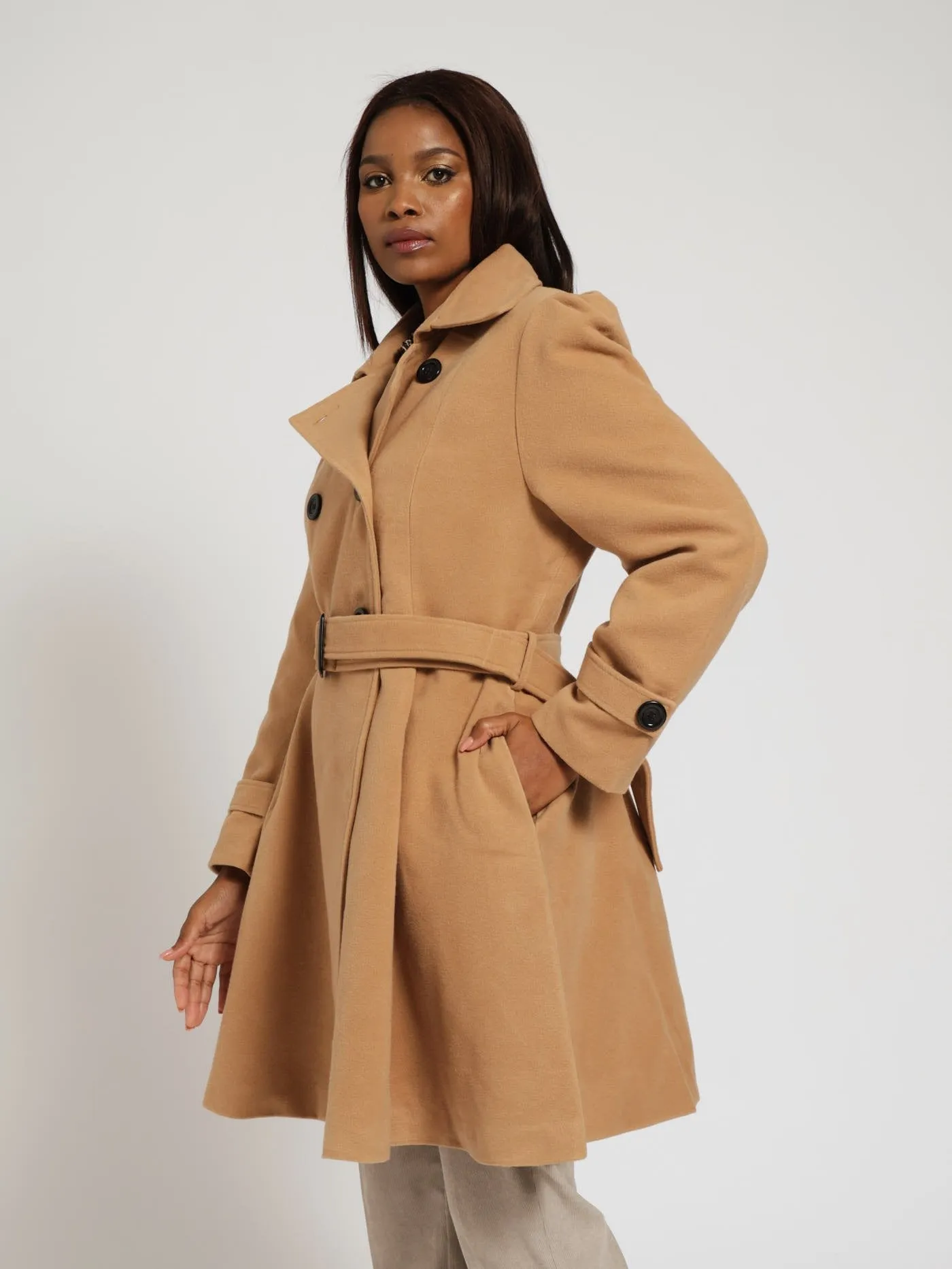Double Breasted Flare Coat - Camel sold by Edgars product image thumbnail 2