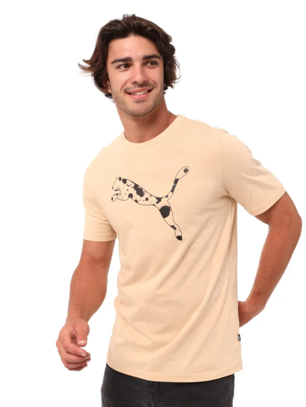Men's Splash Cat Logo Tee - Pebble Stone sold by Edgars