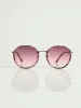 Round Grad Gold Temple Sunglasses - Puple sold by Edgars